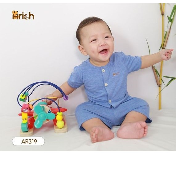 [Mã SKAMCLU8 giảm 10% cho đơn từ 100K] Cộc tay cài thẳng MÀU TRƠN petit sợi tre arich sale 20%