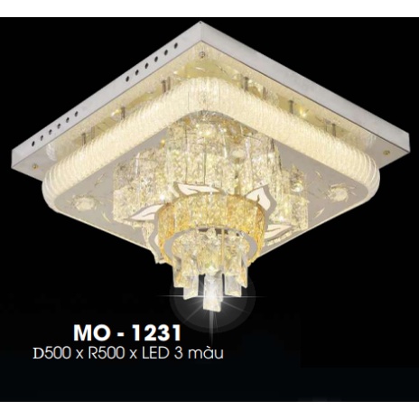 Đèn ốp trần pha lê cao cấp trang trí phòng khách LH MO-1231 kích thước 500mm