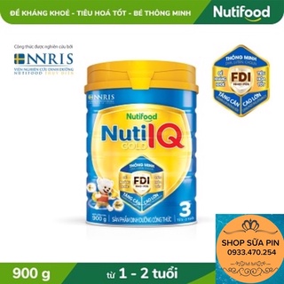 Tặng 1 chai sữa sữa tắm 60ml -  Sữa bột Nuti IQ gold số 3 900g (date 10/2023)