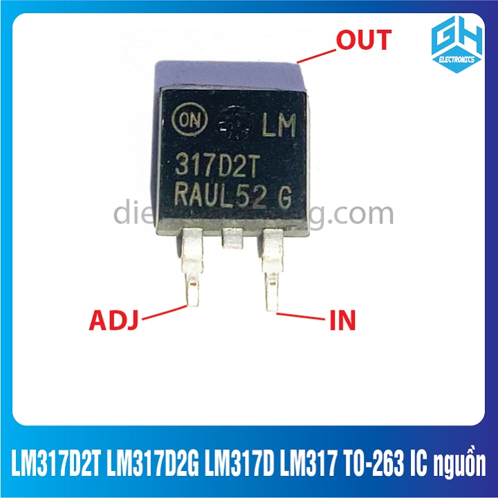 Combo 2 con IC Nguồn LM317D2T LM317D2G LM317D LM317 D²PAK