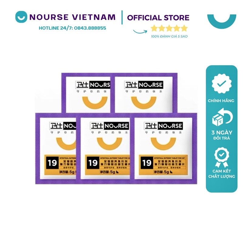 Men tiêu hoá cho mèo Nourse 19 với Prebiotic tăng cường hấp thụ dinh dưỡng tăng cân NM19