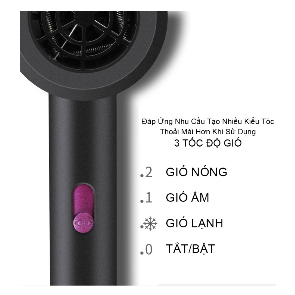 Máy sấy tóc Mini giá rẻ Bedabenc công nghệ ánh sáng xanh bảo vệ tóc, sấy tóc đa năng tạo kiểu tóc chuyên nghiệp