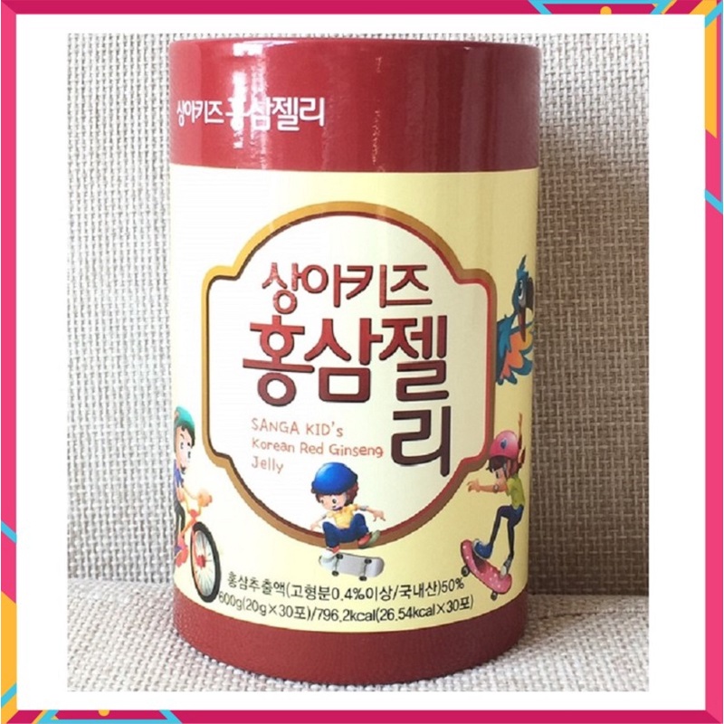 Thạch Sâm Trẻ Em SangA Kids Jelly Hàn Quốc, Hộp 30 Gói * 20g, Giúp Bé Tăng Chiều Cao Và Sức Đề Kháng