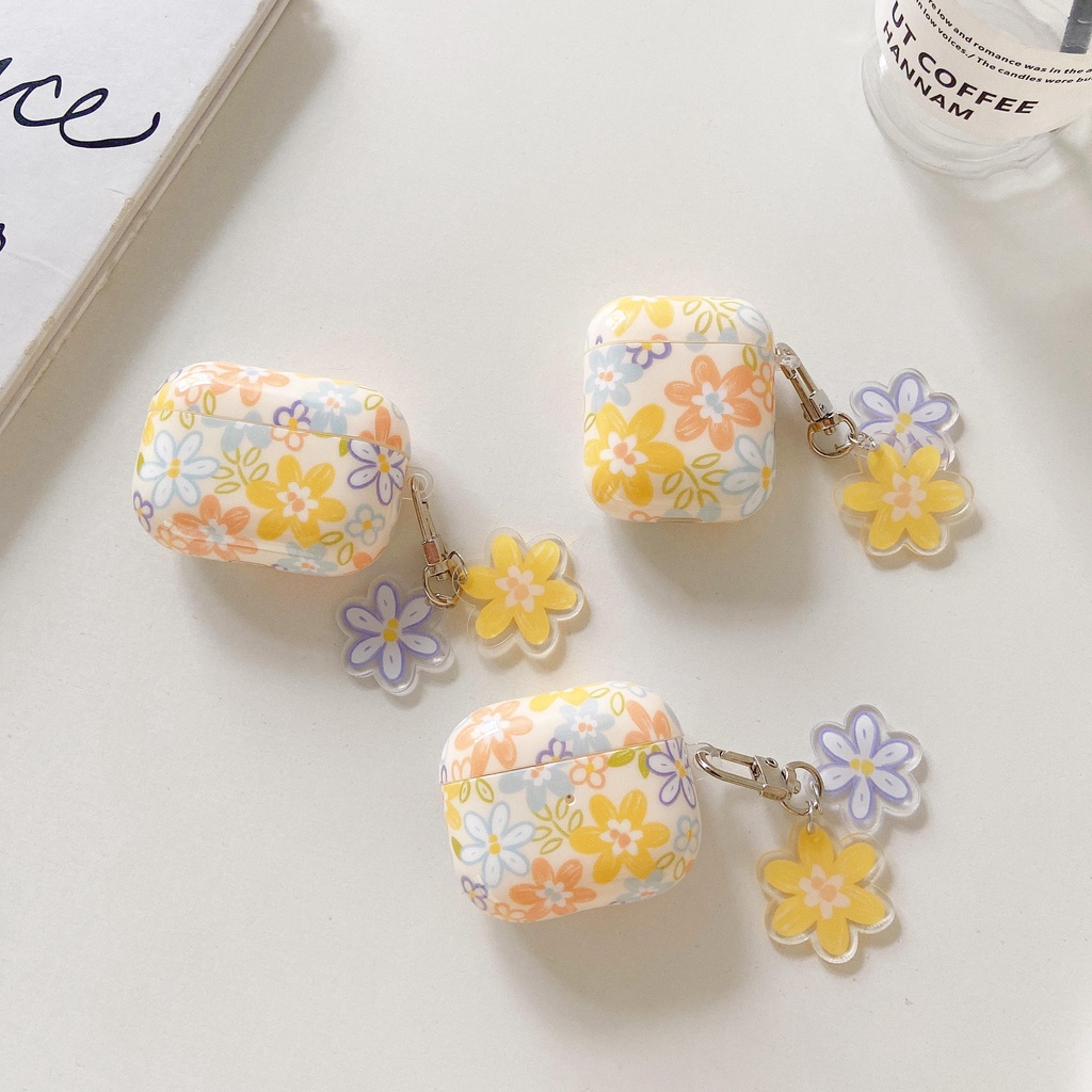 Vỏ Bảo Vệ Hộp Sạc Tai Nghe AirPods3 AirPods3 Họa Tiết Hoa Màu Tím Dễ Thương 2021 Ốp