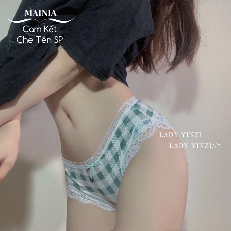 Quần Lót Cotton Viền Ren Hoạ Tiết Kẻ Caro Dễ Thương Nhiều Màu Chíp Nữ Cao Cấp Mainia Shop