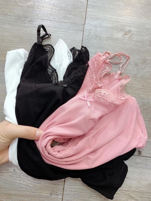 Bộ hai dây len tăm viền ren hàng cao cấp | BigBuy360 - bigbuy360.vn