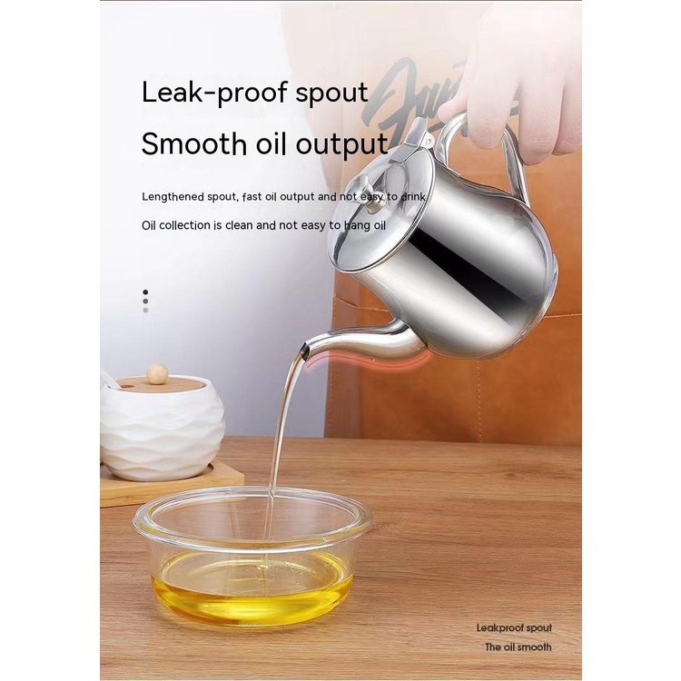 Bình Lưới Lọc Dầu Bằng Thép Không Gỉ Chống Rò Rỉ Tiện Dụng Cho Gia Đình