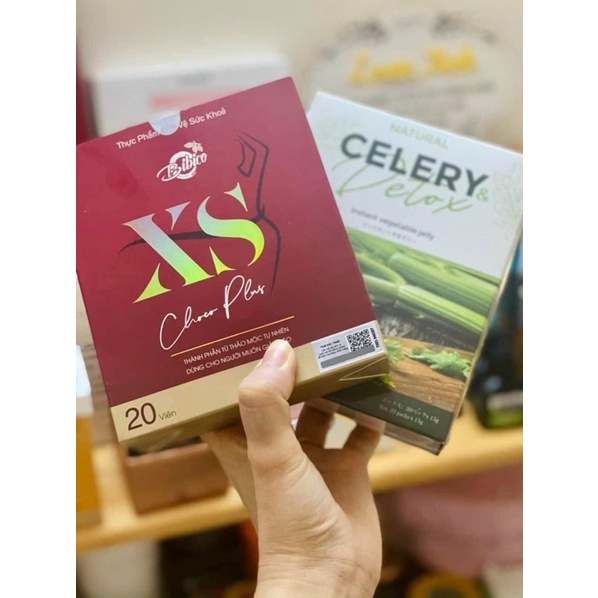 KẸO SOCOLA GIẢM CÂN ĐAN MẠCH XS PLUS MẪU MỚI tặng kèm 1 hộp Detox Rau Củ chính hãng