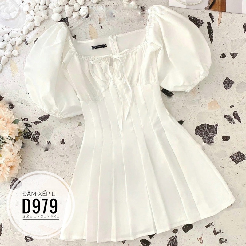 Bigsize Đầm xếp li D979