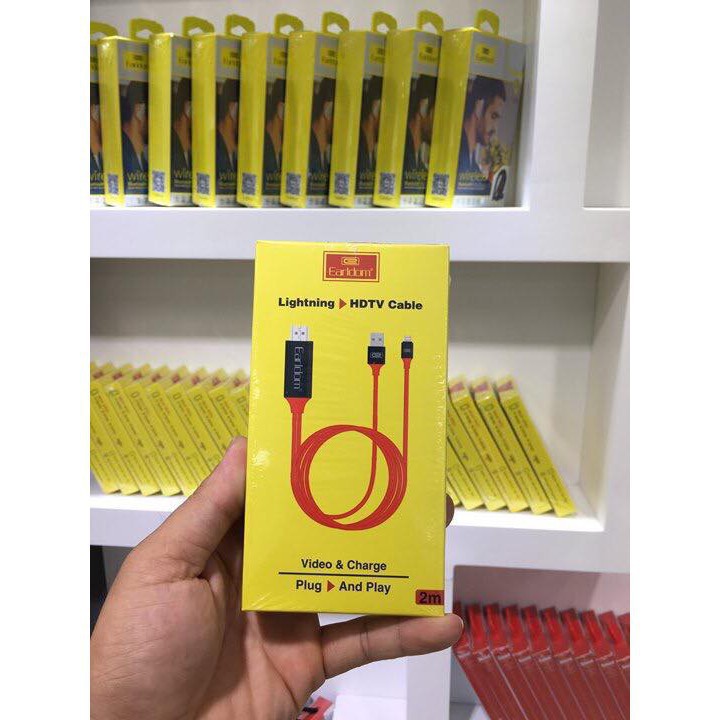 Dây cáp Lightning to HDMI Earldom (2m), Kết nối truyền hình ảnh từ điện thoại lên tivi