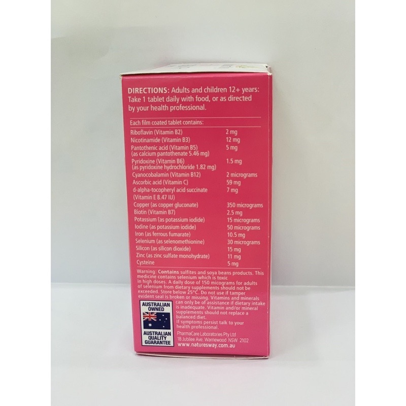 Viên Uống Hỗ Trợ Mọc Tóc Nature's Way Hair Growth Support + Biotin &amp; Silicon, Giảm Rụng Tóc, Nuôi Dưỡng Tóc Hộp 30v