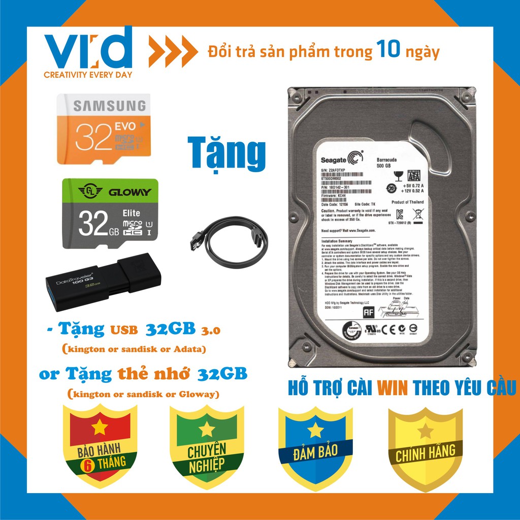 [VOUCHER QUÀ TẶNG] Ổ cứng HDD 500GB Western, Seagate - Tặng cáp sata 3.0 - Hàng nhập khẩu tháo máy đồng bộ bảo hành 6T | BigBuy360 - bigbuy360.vn