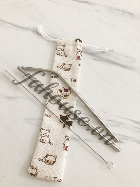 HCM- Túi vải đựng ống hút inox nhiều mẫu cute | BigBuy360 - bigbuy360.vn