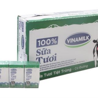 Thùng sữa tươi tiệt trùng Vinamilk Có đường hộp 110ml (48 hộp)
