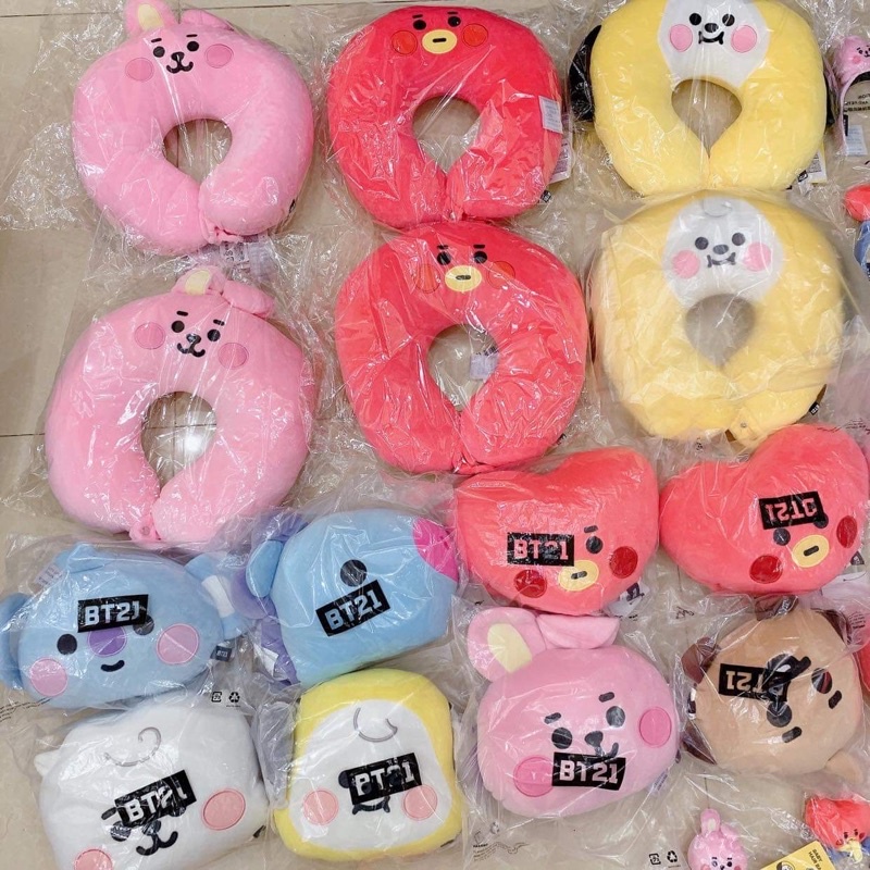 Gối chữ U BT21 Baby Tata Cooky Chimmy Hàng OFFICIAL chính hãng