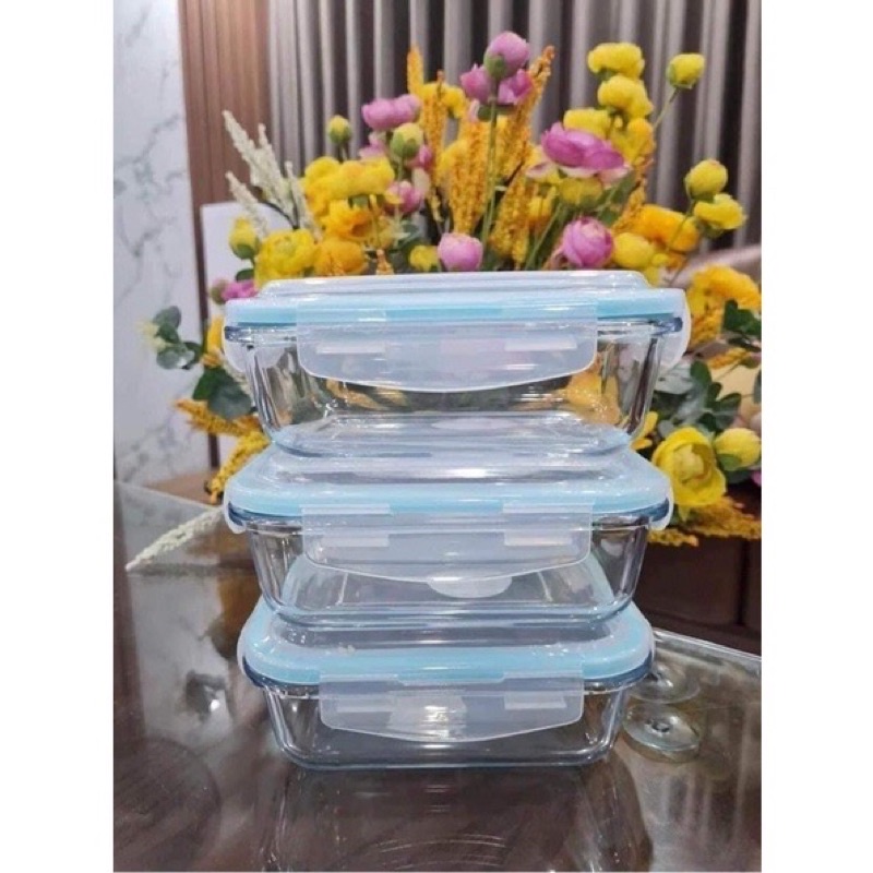 Hộp Thủy Tinh Chữ Nhật 640ml  Hộp Mang Cơm