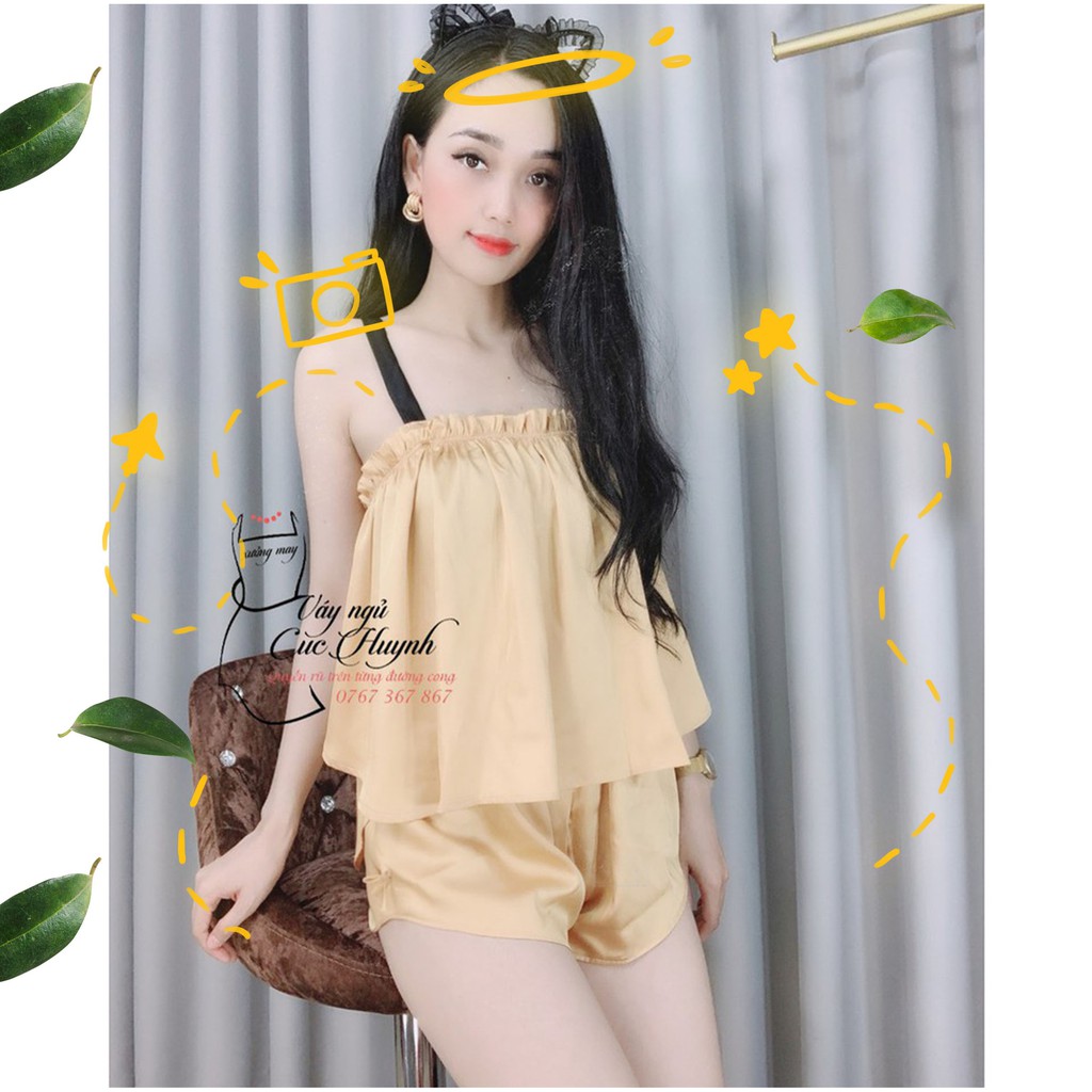 Đồ ngủ nữ sexy bigsize nữ phi lụa cao cấp 2 dây mặc nhà gợi cảm SAMSU FX02 | BigBuy360 - bigbuy360.vn