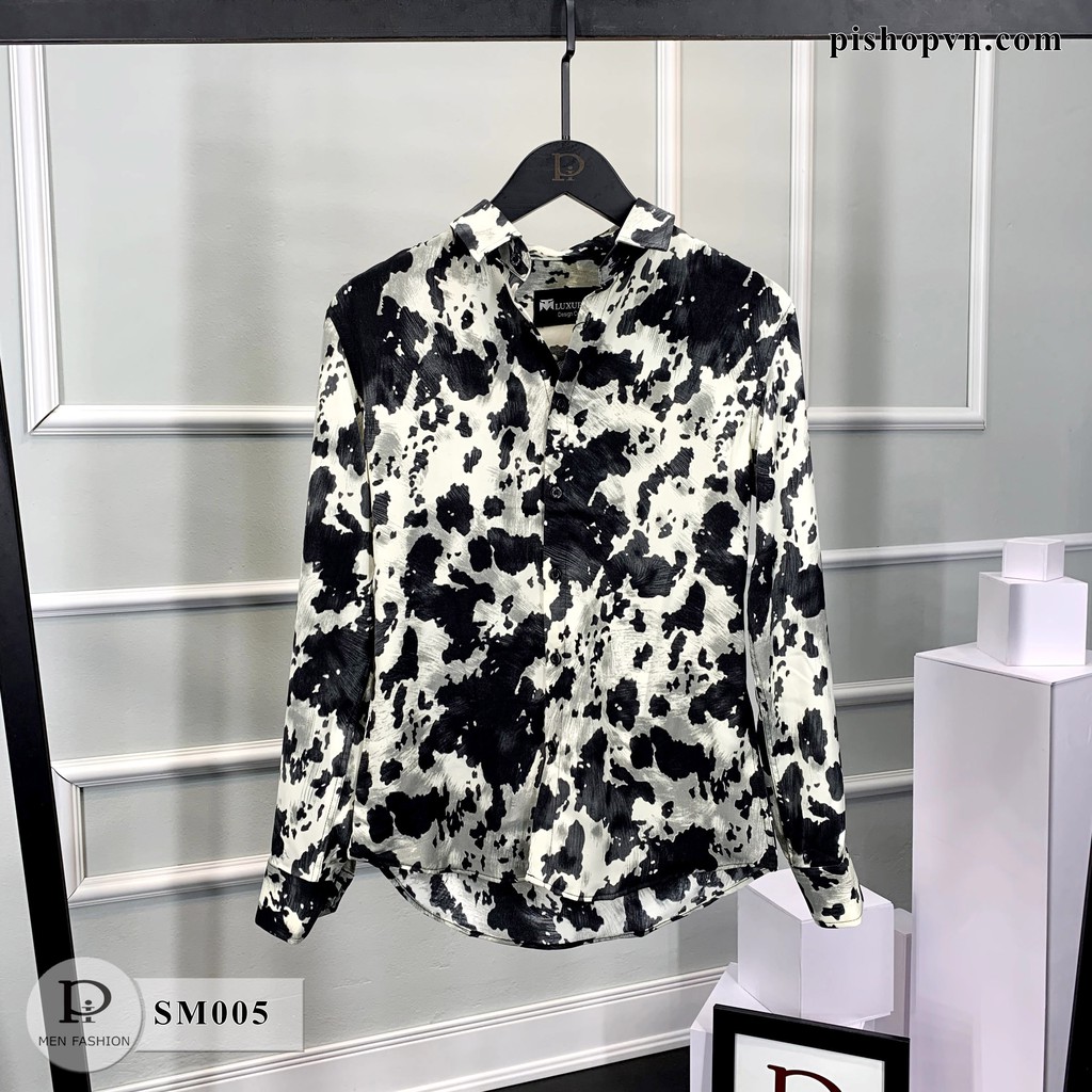 Áo sơ mi nam dài tay họa tiết đẹp, chất lụa mềm hàng cao cấp SM701 htstore | BigBuy360 - bigbuy360.vn