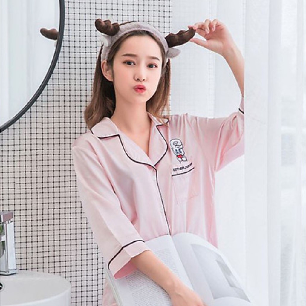 Băng Đô Sừng Hươu 3D Vải Nhung Mềm Mại