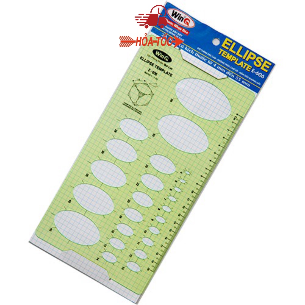 Thước vẽ kỹ thuật, Thước Elip, Ellipse Template Ruler E-606- Sugi art shop