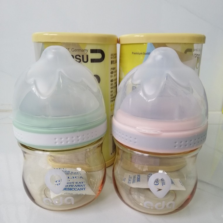 Bình sữa Ada cổ rộng 120ml ti mềm như ti mẹ dùng cho bé sơ sinh