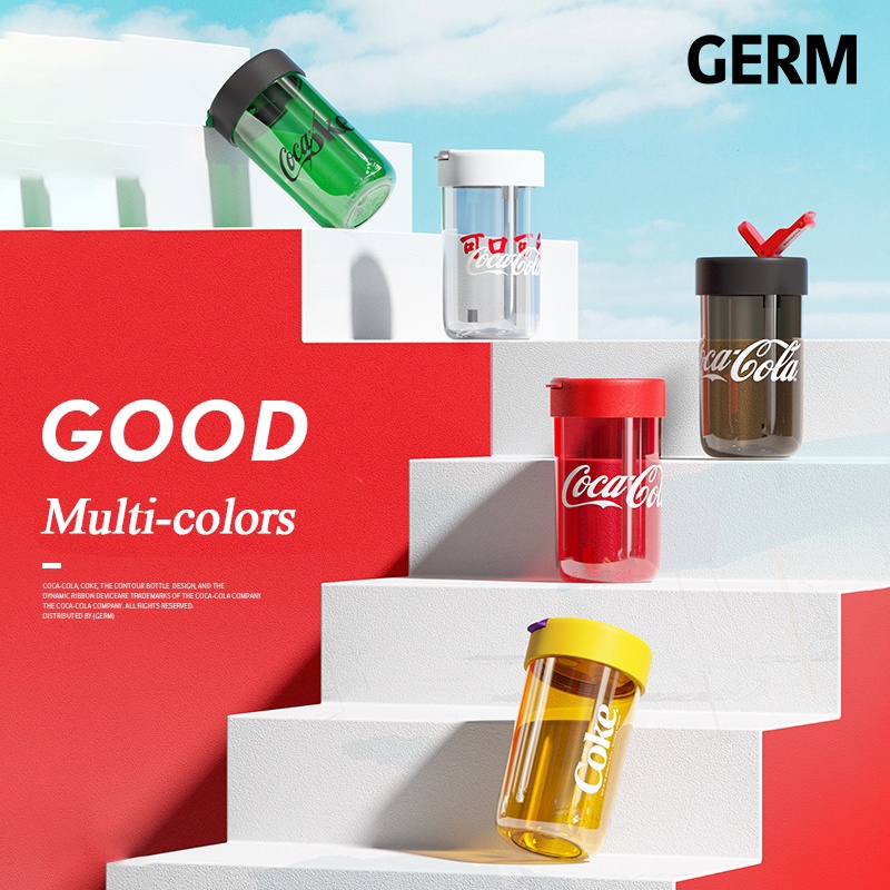 COCA-COLA Bình Nước Có Ống Hút Dung Tích 380ML / 500ML Thiết Kế Nhỏ Gọn Thời Trang