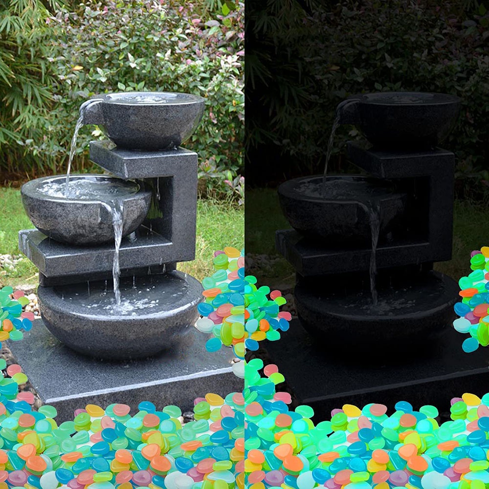 AQUARZOO 10/50/100 PCS Aquarium Colorful Glowing Stones, Fish Tank Glow Gravel, Glow in The Dark Aquarium Pebbles, Decorative Gravel Rocks, Glowing Pebbles Luminous Stones