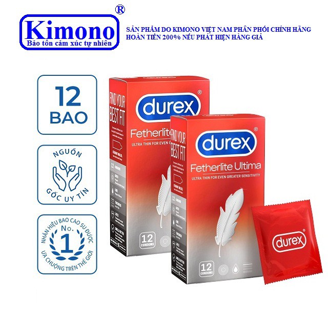 Bộ 2 Hộp Bao cao su Durex Fetherlite Ultima 12 bao / hộp