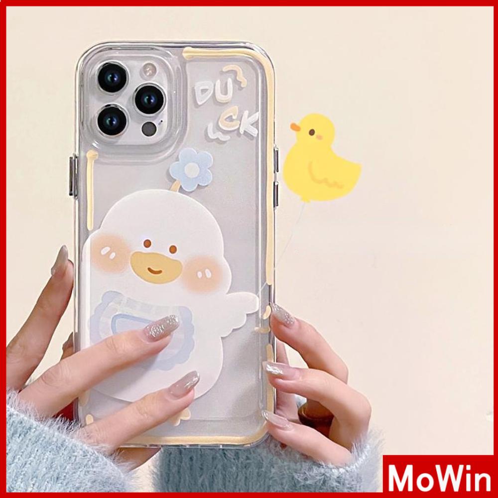 Ốp điện thoại TPU dày mềm trong suốt in hình chú vịt bảo vệ camera thích hợp cho iPhone 13 Pro Max 12 Pro Max 11 7Plus