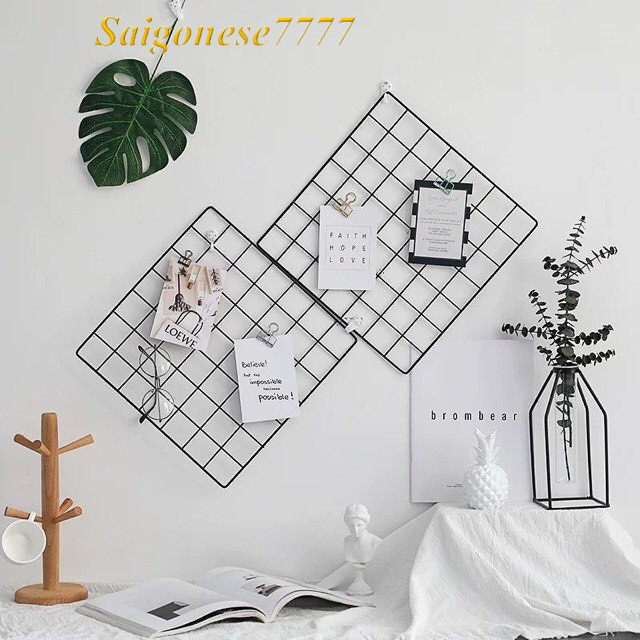 (Chọn Màu) 4 Khung Hình Lưới Sắt Nghệ Thuật Trang Trí Decor Nhà Phòng Ngủ Siêu Xinh Picture Frame