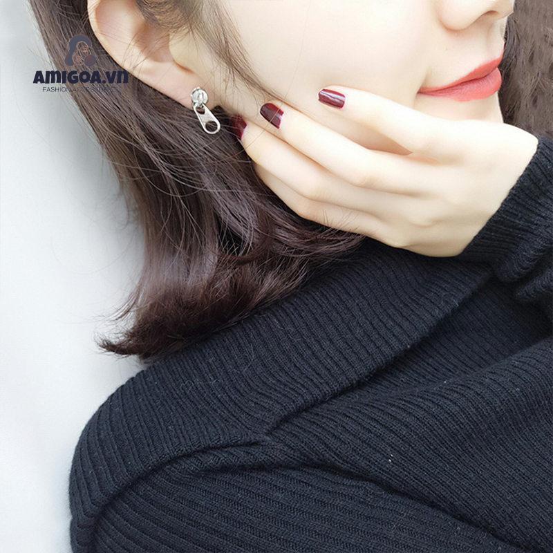 Bông Tai Hình Dây Kéo Độc Đáo Thời Trang