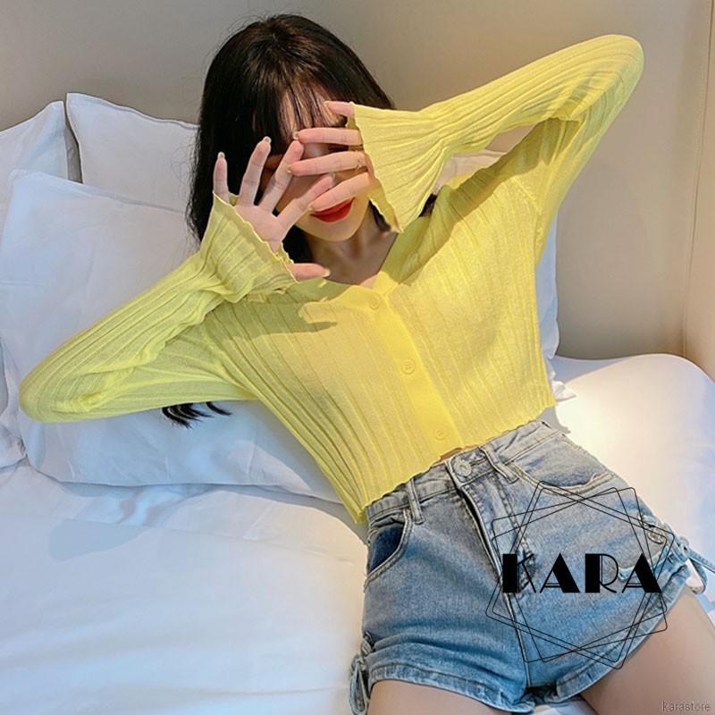  Áo Khoác Cardigan Dệt Kim Tay Dài Cổ Chữ V Chống Nắng | BigBuy360 - bigbuy360.vn