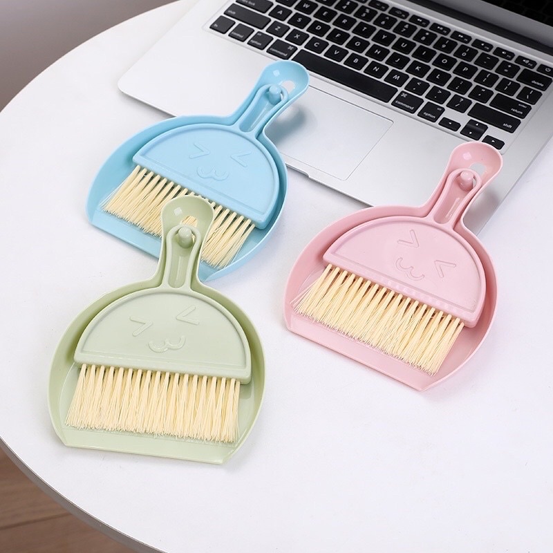 Bộ chổi quét bụi kèm hót rác mini dọn văn phòng góc học tập siêu xinh