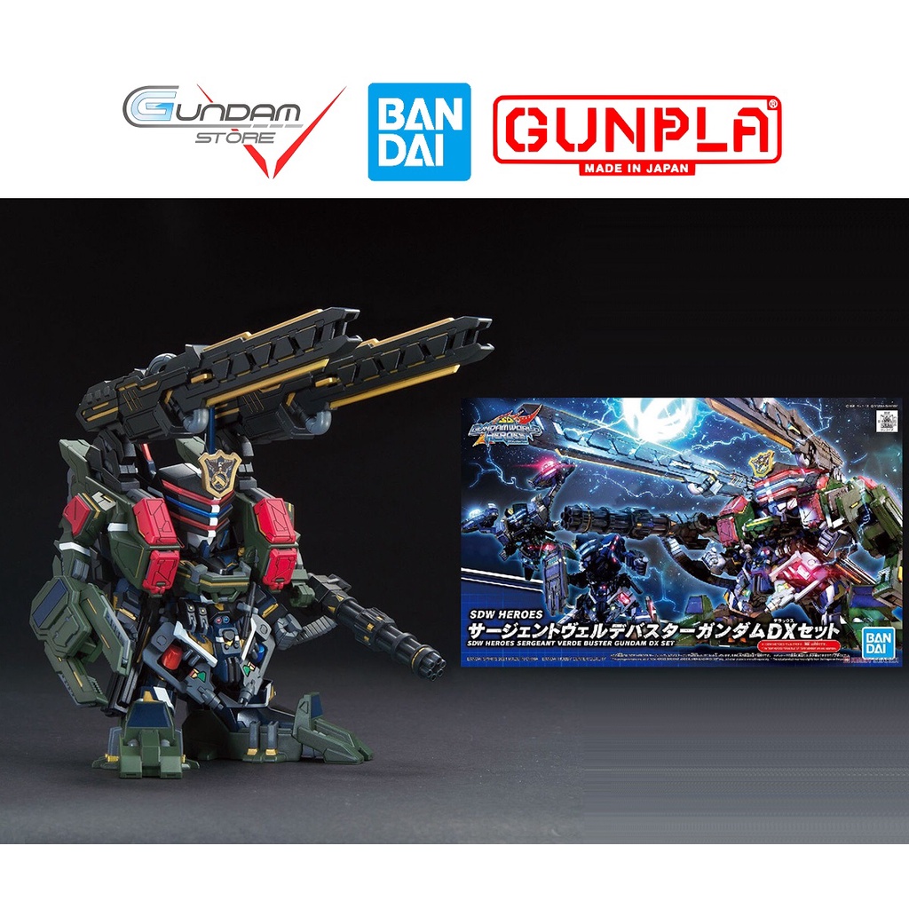 Mô Hình Gundam SD Sergeant Verde Buster DX Set SDW Heroes Bandai Đồ Chơi Lắp Ráp Anime Nhật