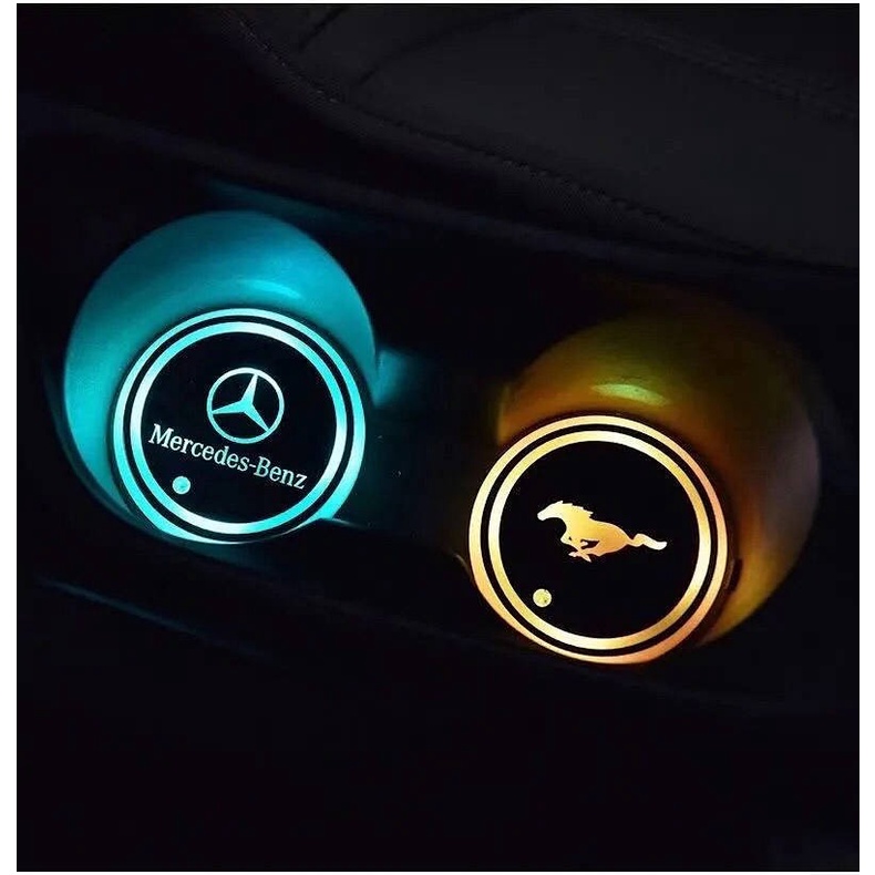 Miếng Lót Ly Có Đèn Led Phát Sáng Chống Trượt Nhiều Màu Sắc Thời Trang Cho Xe Hơi
