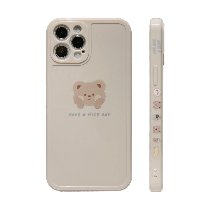 AoxingỐp Điện Thoại TPU Mềm Họa Tiết Gấu Đáng Yêu Cho IPhone 7 / 8 SE 2020 7P / 8Plus X XS XR 11 12 Mini Pro Max