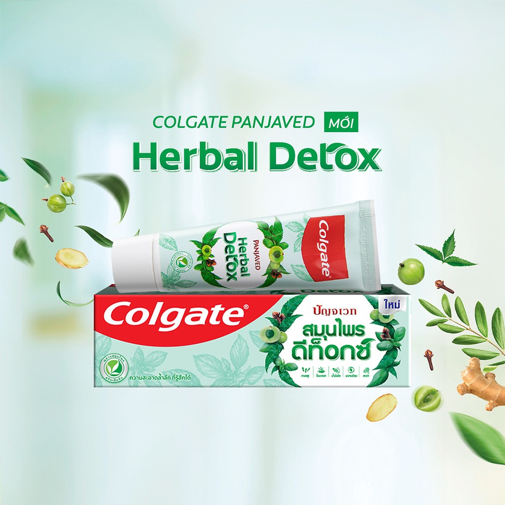 [Mã COSCOL11 giảm 8% đơn 250K] Bộ 2 kem đánh răng Colgate thảo mộc thiên nhiên Herbal Detox 120g/tuýp