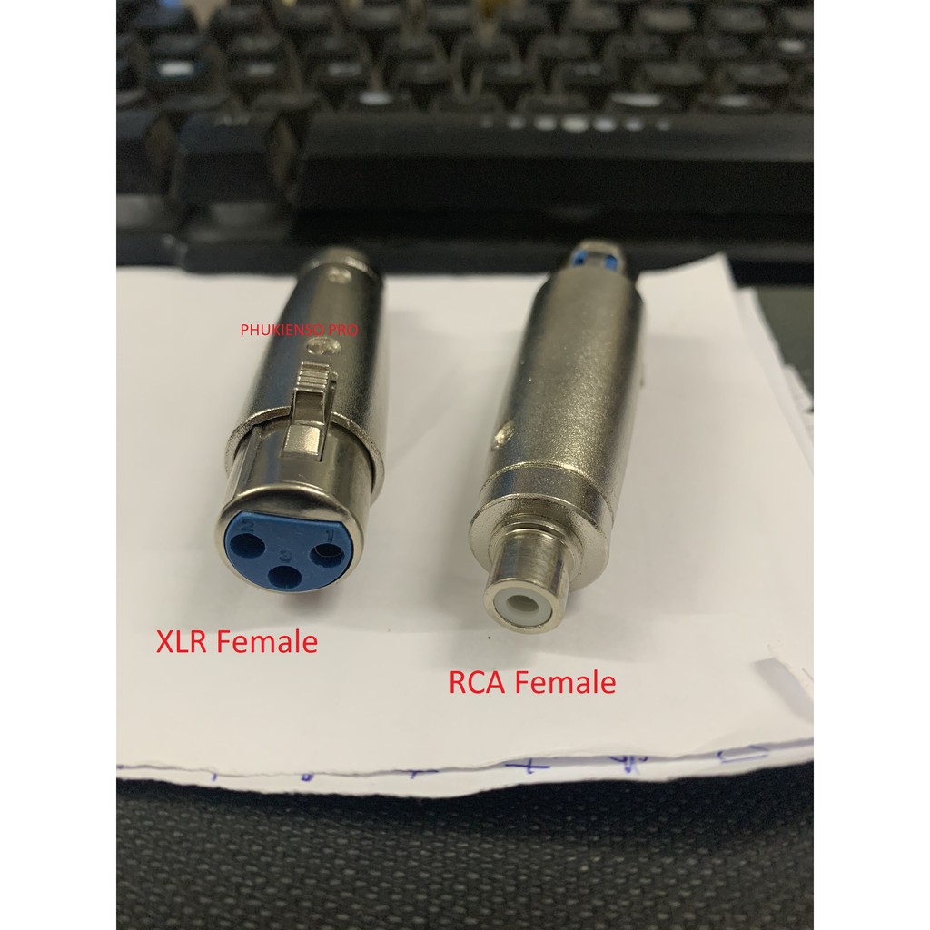 Đầu chuyển lỗ bông sen RCA ra đầu Canon XLR Cái
