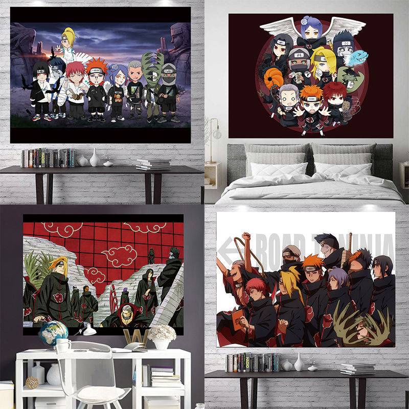 Thảm Treo Tường Trang Trí Phòng Khách / Phòng Ngủ Hình Anime Naruto Độc Đáo