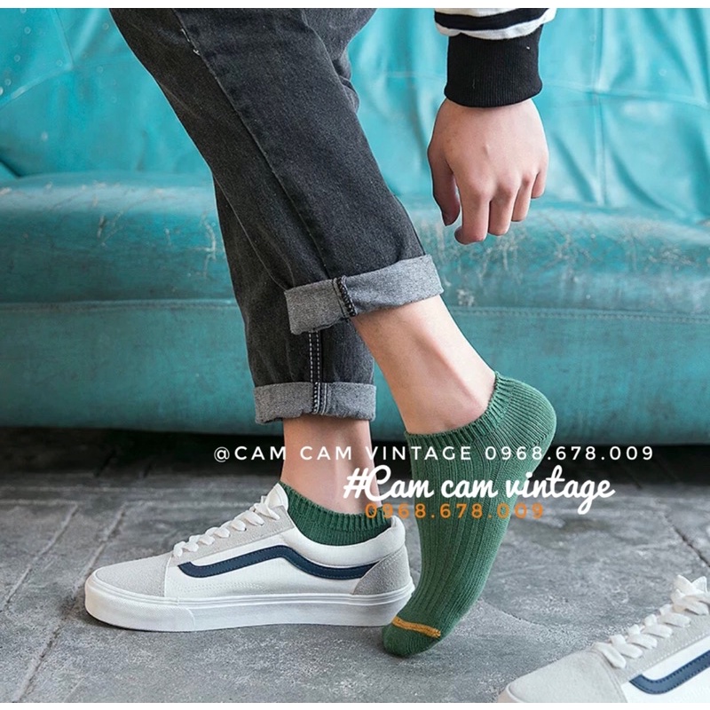 Tất vớ nam nữ ngắn cổ vớ cổ ngắn ulzzang Basic Vintage Hàn Quốc Tất Cổ ngắn style Vintage Unisex