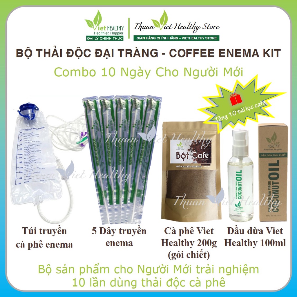 Bộ thải độc đại tràng 10 ngày cho người mới  combo 10 day enema
