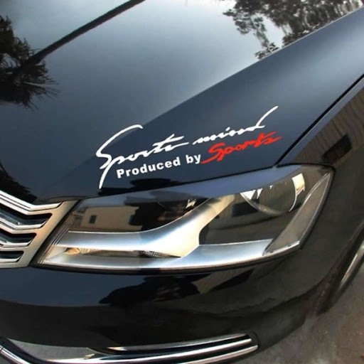 Tem dán decal Sport mind prodeced by Sports nắp capo ô tô xe hơi đủ màu thể thao