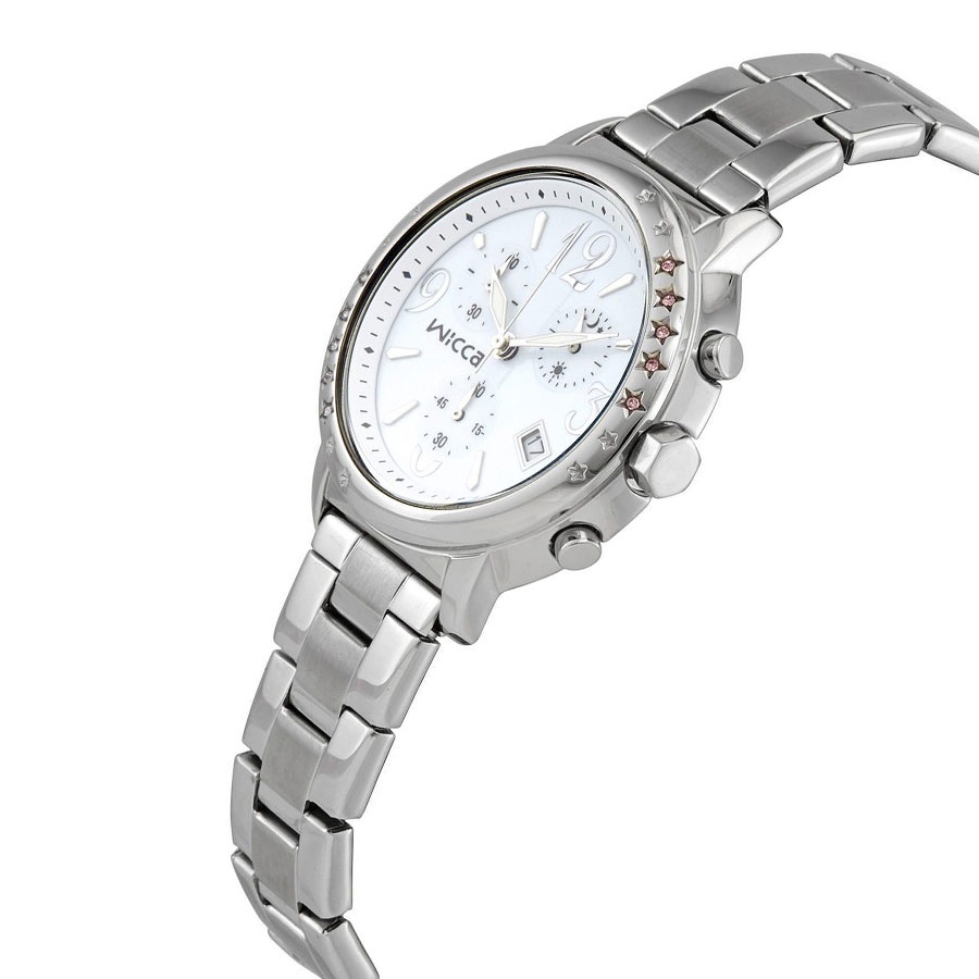 Đồng Hồ Nữ Citizen Wicca Đính Đá Swarovski Dây Thép Không Gỉ BM1-113-11 - Mặt Trắng