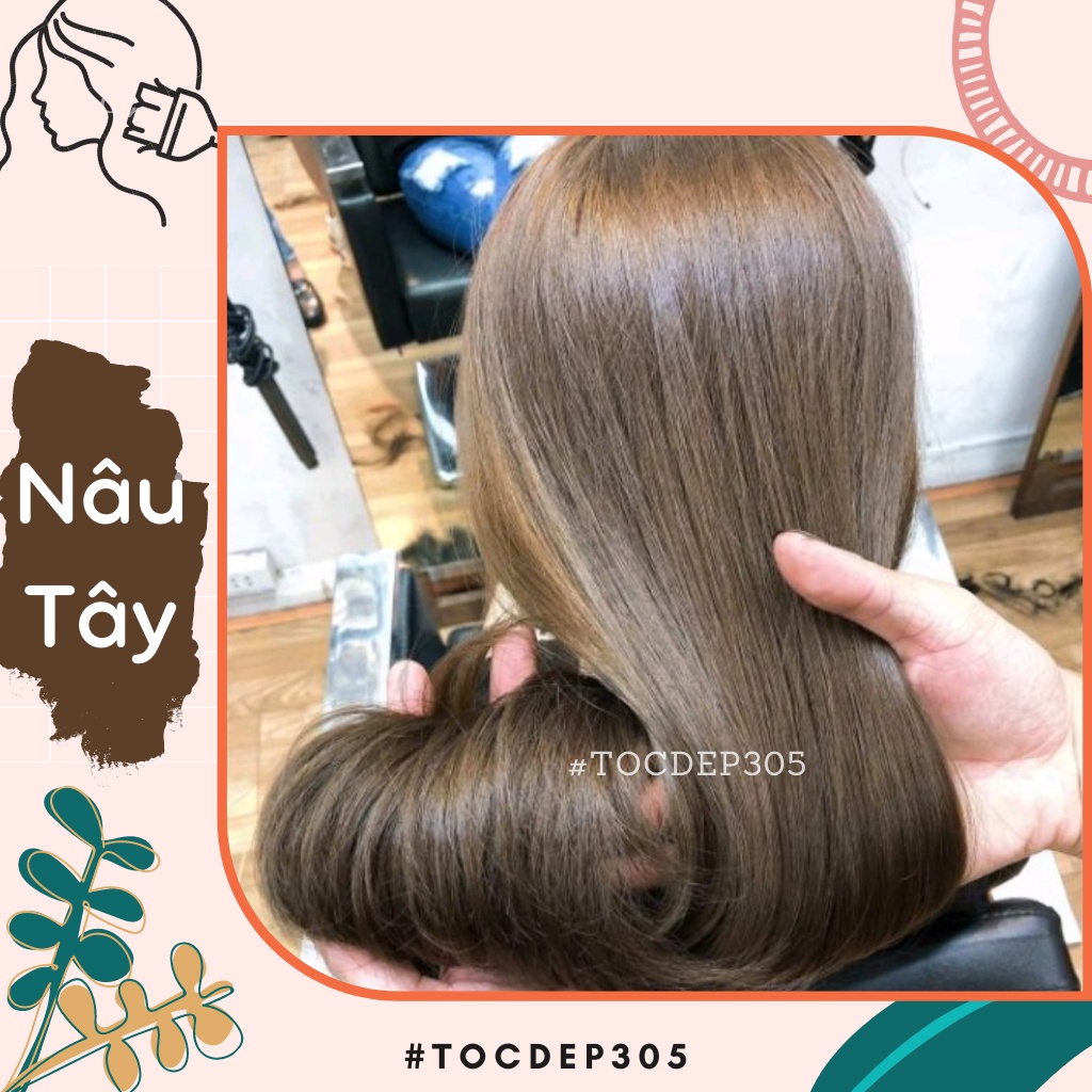 Thuốc nhuộm tóc màu Nâu Tây + kèm oxi