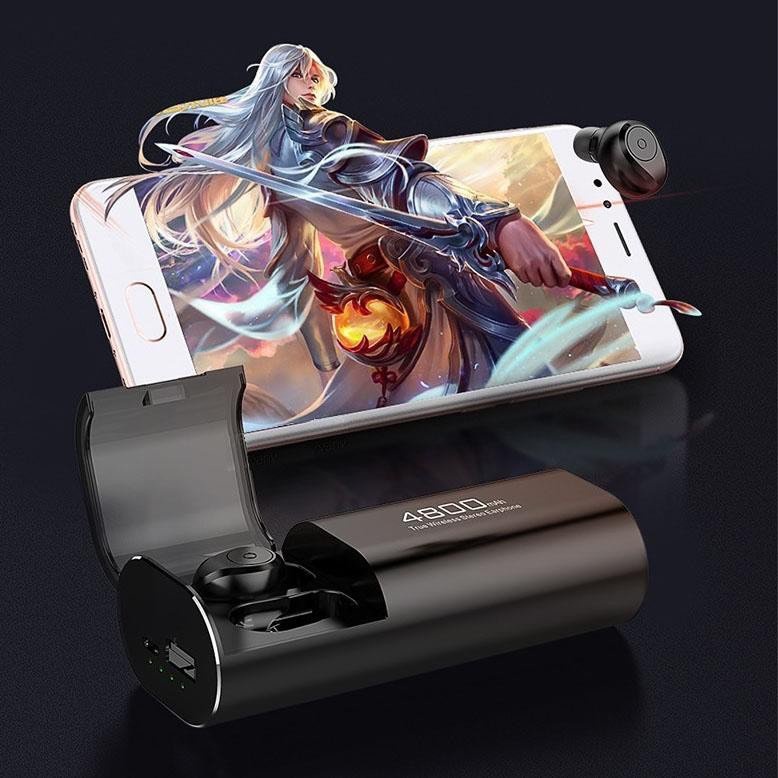 Tai nghe bluetooth nhét tai không dây S11 bản 5.0 cảm ứng tích hợp sạc dự phòng 4800mah kháng nước chống ồn CVC 8.0