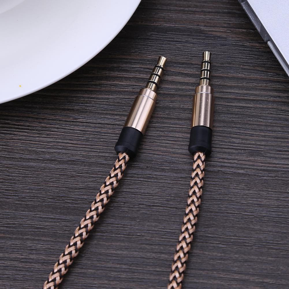 3.5mm Male To 3.5mm Male AUX Wire Auxiliary Stereo Weaving Audio Cable