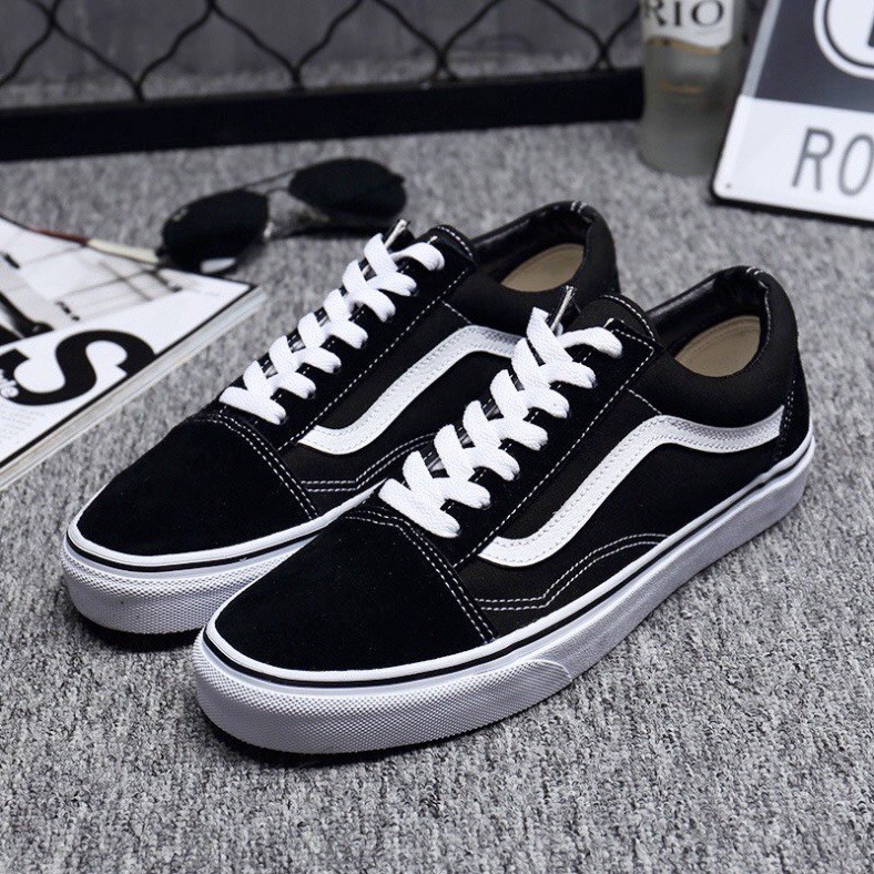Giày thể thao Van Old Skul cổ thấp đen trắng giá rẻ- Giày sneaker Sami Sneaker trẻ trung dễ phối đồ Full Box Bill