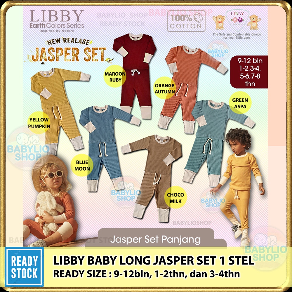 Libby Earth Jasper Set Đồ Ngủ Dài 1 Lít Quần Áo Trẻ Em