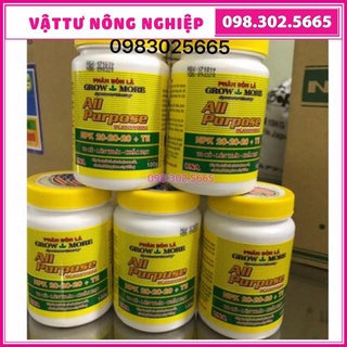 Phân bón lá NPK 20-20-20+TE cho hoa lan, cây cảnh lọ 100gram.