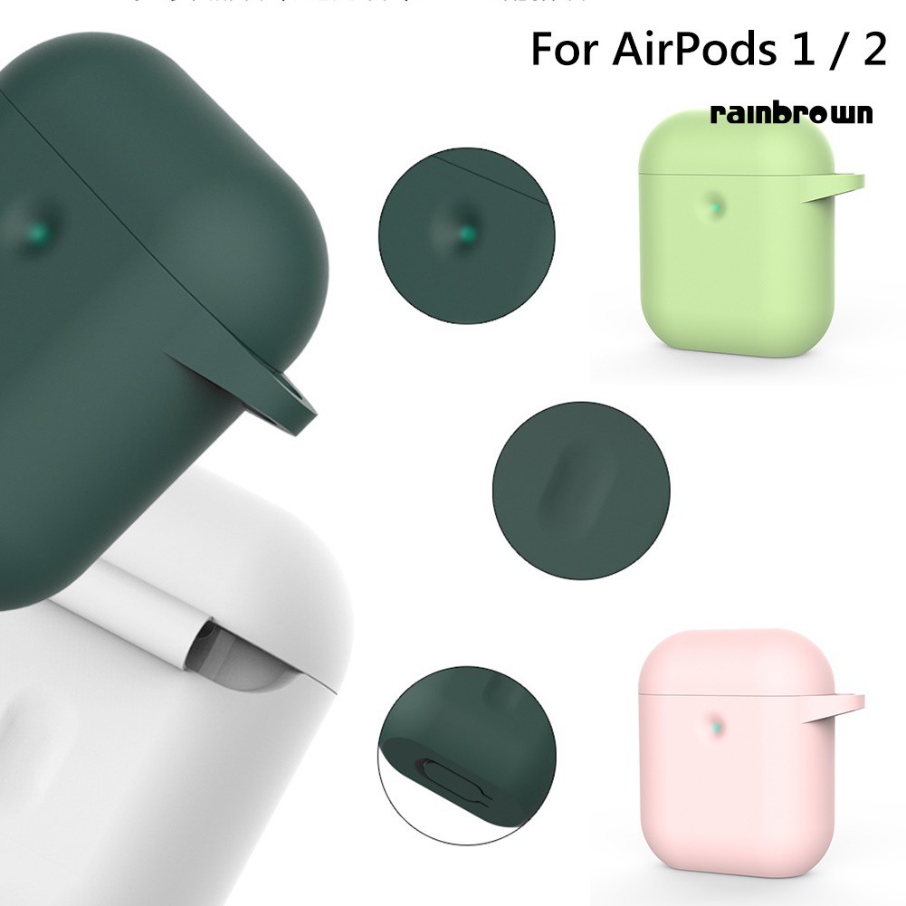 Vỏ Đựng Bảo Vệ Hộp Sạc Tai Nghe Airpods 1 / 2 Chống Sốc Bằng Silicone